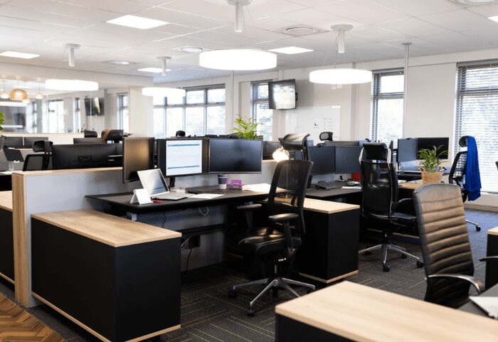 Open-plan office floor in a Hinjewadi IT park, Pune