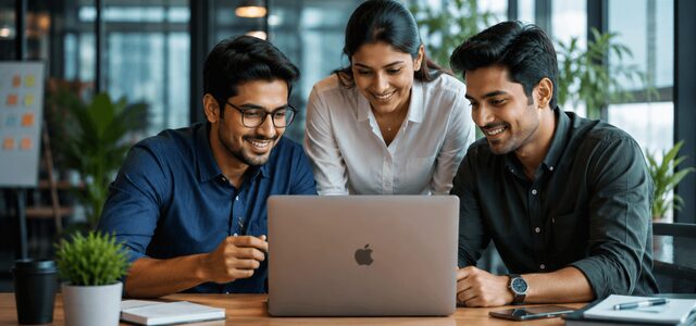 Startup team collaborating in a Pune office